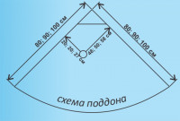 ВМ-8811 выс. поддон, зад. бел. стен., (мат.) 90*90*215