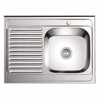Мойка L68060 R декор (800х600х180) толщ. 0,8мм накл. с крылом